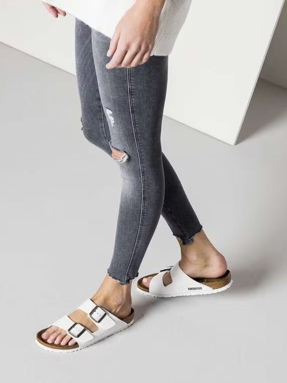 Birkenstock Women’s Birk-Flor Arizona White Sandal size 38